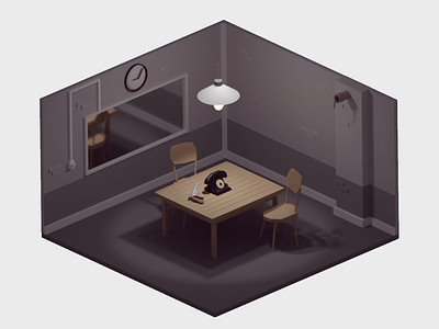Feedback 3d 3d modeling blender evaluation feedback isometric low poly lowpoly model production room work
