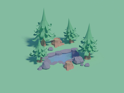 Paper forest assets assets blender forest game illustration isometric low poly lowpoly