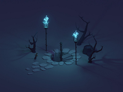 Paper Dungeon-esk assets 3d assets blender dungeon game illustration isometric low poly lowpoly