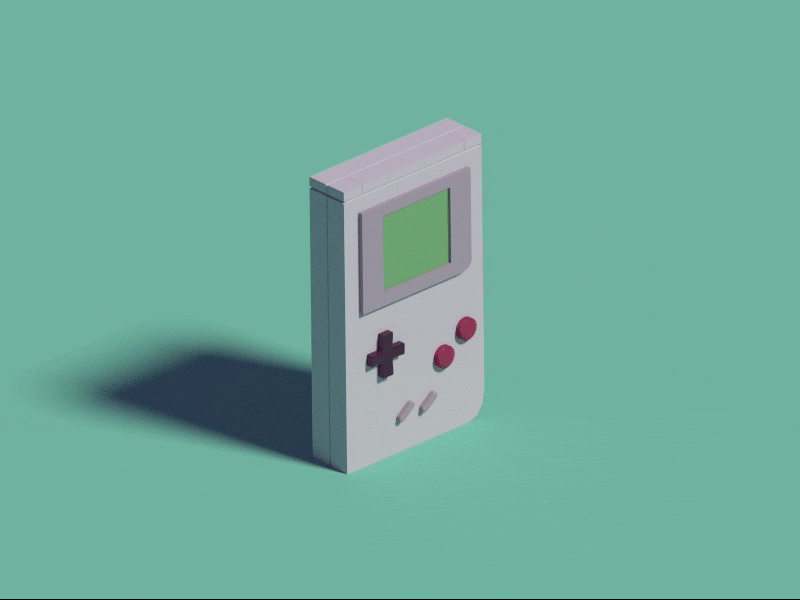 Gameboy 3d blender console game gameboy isometric low poly model nintendo retro