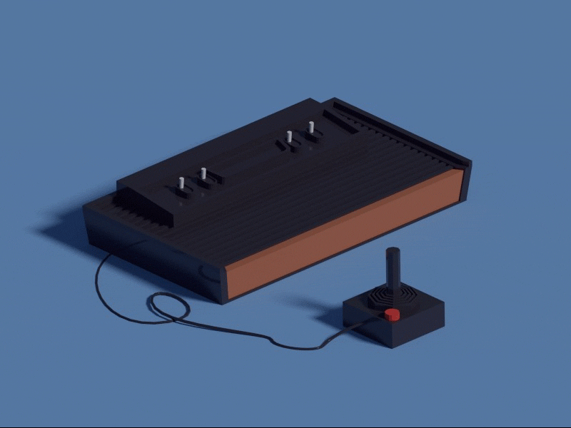 Atari 2600 3d atari blender gaming isometric low poly modeling retro vintage
