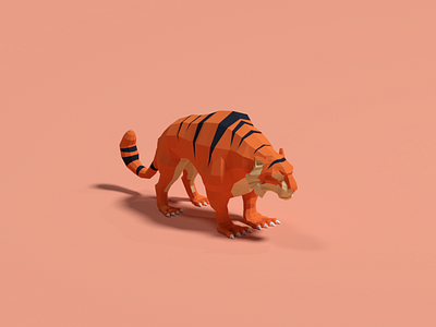 Low poly tiger