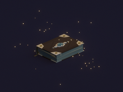 low poly magic book