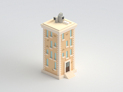 Generic building 3d 3d modeling apartment blender building flat isometric low poly model