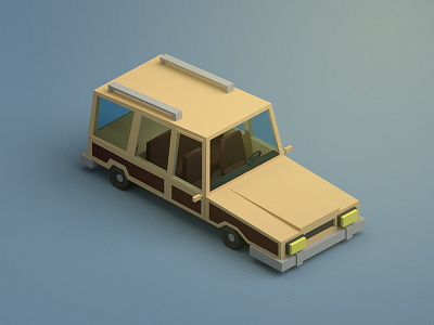 Low poly Station Wagon 3d 3d modeling blender car isometric low poly model station wagon vehicle