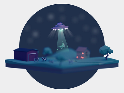 Abduction 3d 3d modeling abduction aliens blender isometric low poly model ufo