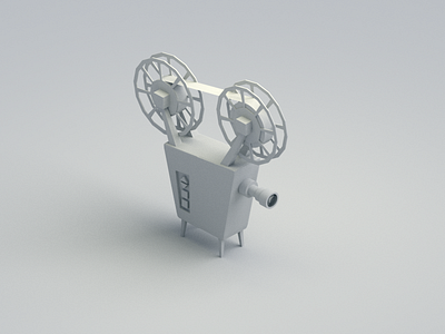 Projector thingy 3d 3d modeling blender cinema isometric low poly model projector vintage