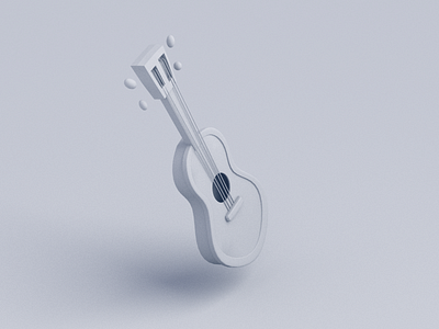 Guitar 3d 3d modeling blender cartoonish guitar isometric low poly model random