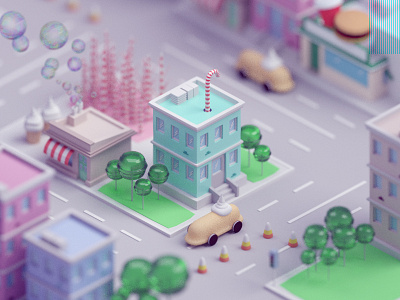 Candy city blender candy city low poly lowpoly sweet sweets