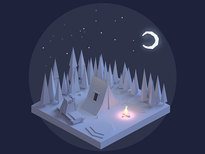 Low poly camp