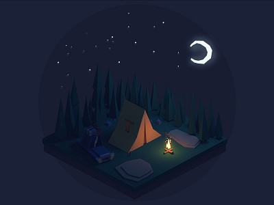 Low poly camp