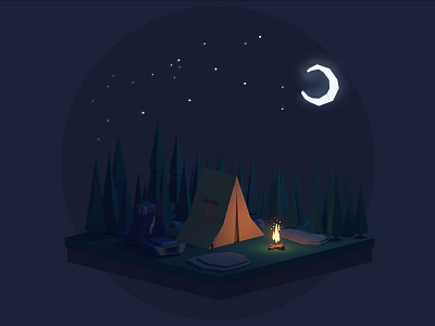 Low poly camp