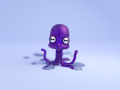 Gummy Octopus 3d blender candy chibbi gummy isometric low poly materials mini model octopus shaders