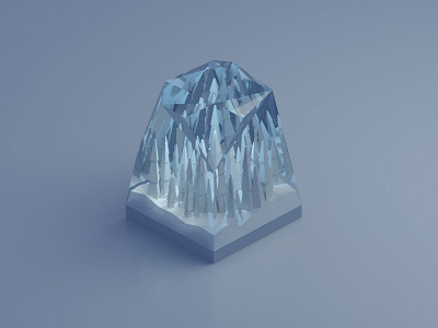 Frozen in glass 3d 3d modeling blender blue forest glass ice isometric low poly model