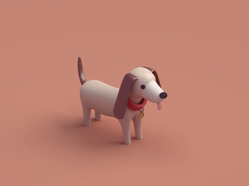 Toy-ish looking dog animation 3d animals animation b3d bledner dog isomteric toy