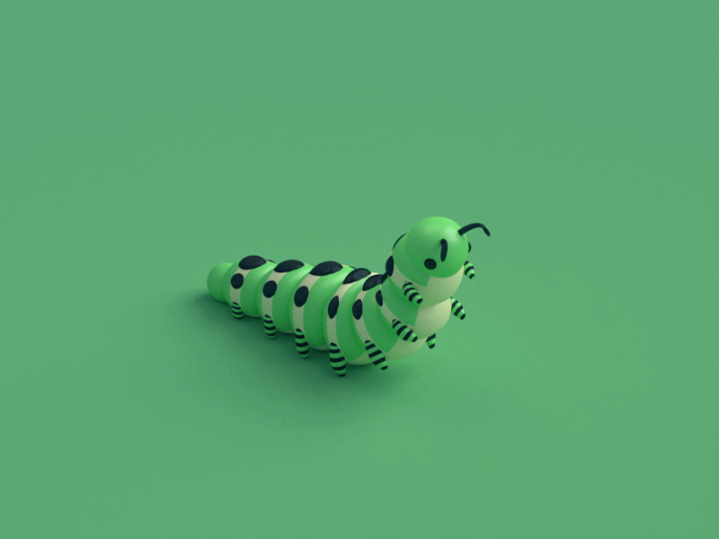 Toy-ish Caterpillar animation 3d animals b3d blender caterpillar insects isometric toy toys