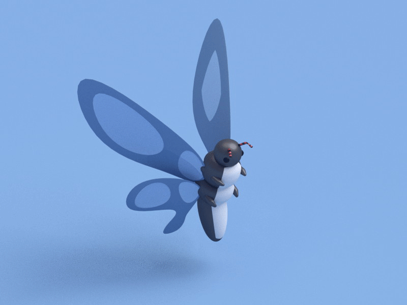 Toy-ish Butterfly animals animation b3d blender butterfly insects isometric