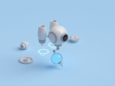 Robot animation ai animation b3d blender blue isometric robot toy toys