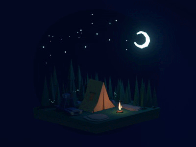 Low poly Camp (Animation)