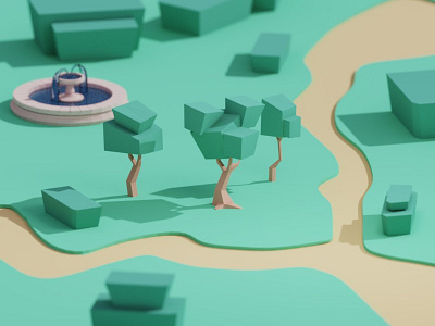 30 Days of Poly Day #4 b3d blender days of poly isometric low poly render tree trees