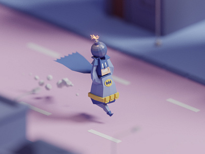 30 Days of Poly Day #7 b3d batman blender bomb days of poly isometric lego ish low poly render