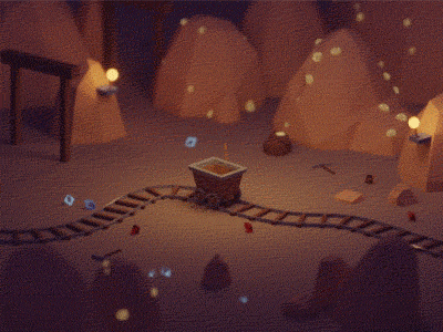 Heigh-ho! Heigh-ho! it's off to work we go! b3d blender fantasy gold isometric low poly mine mining render