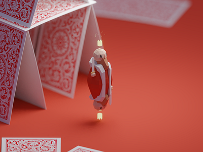 The king (WIP shot) b3d blender card cards deck isometric king low poly render