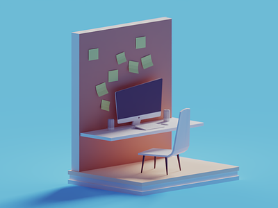 I call this quick little piece "Deadlines" b3d blender deadlines design illustration isometric low poly lowpoly mac render work
