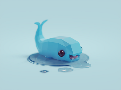 Baby whale b3d baby blender cute illustration isometric low poly render whale