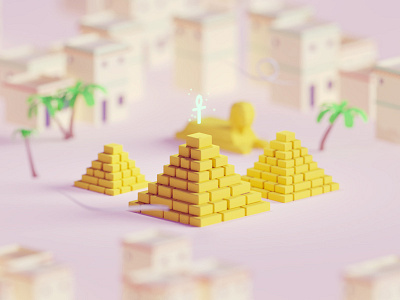 Low poly pyramids