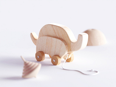 Wooden Elephant b3d blender elephant illustration isometric low poly render toys wood wooden
