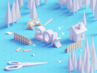 20K!!!! 20k 3d b3d blender isometric low poly render thank you