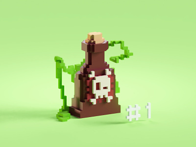 Voxeltober Day #1 b3d blender isometric low poly magicavoxel poison voxel