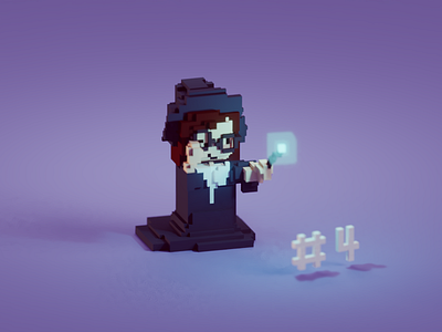 Voxeltober Day #4 b3d blender illustration isometric magical magicavoxel spell witch