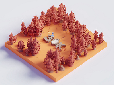 30K!! 30k b3d blender followers forest illustration isometric low poly lowpoly trees woods