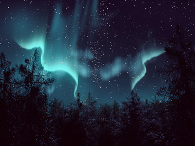 Northern Lights <3 3d modeling aurora borealis b3d blender lights night northern lights stars