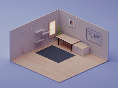 My Perfect Room (Animation) animation b3d blender illustration isometric low poly motion graphics perfect reveal room