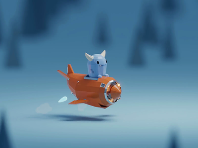 On The Road To Nowhere (Animation) animation app b3d blender blue little fella cute illustration isometric low poly monster