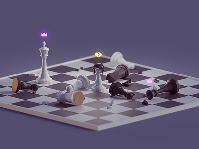 Pawn of War (WIP) b3d battle blender chess chessin fighting illustration isometric low poly lowpoly war