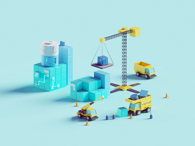 Illustrations for Eighty Eight Ventures 3d b3d blender eighty8 illustration isometric low poly render