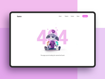 Daily UI 09- 404 page 3d 404 b3d blender daily ui design racoon ui