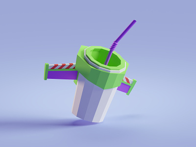 Buzz Lightyear Cup b3d blender buzz lightyear illustration isometric low poly toy story