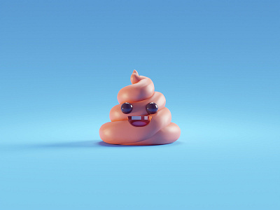 Poop emoji b3d blender character cute emoji isometric poop render