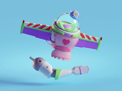 Tea with Mrs. Nesbitt arm b3d blender buzz lightyear disney illustration nesbitt pixar tea toy story toy story 4