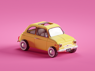 Fiat 500 (Lupin fan art WIP)