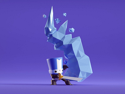 Blue Knight adventure b3d blender blue castle crashers cute ice knights