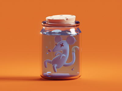 Rat in a Jar b3d blender fun illustration jar render spooky