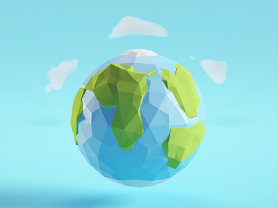 Globe Illustration b3d blender globe isometric low poly planet