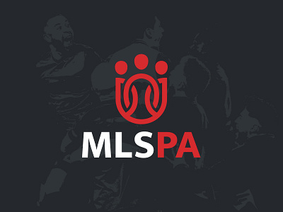 MLS Players Association Branding association crest grey league logo major minimalist mls players red soccer white