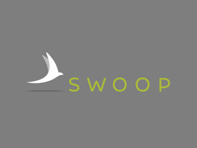 Swoop Logo Design bird green grey logo swoop
